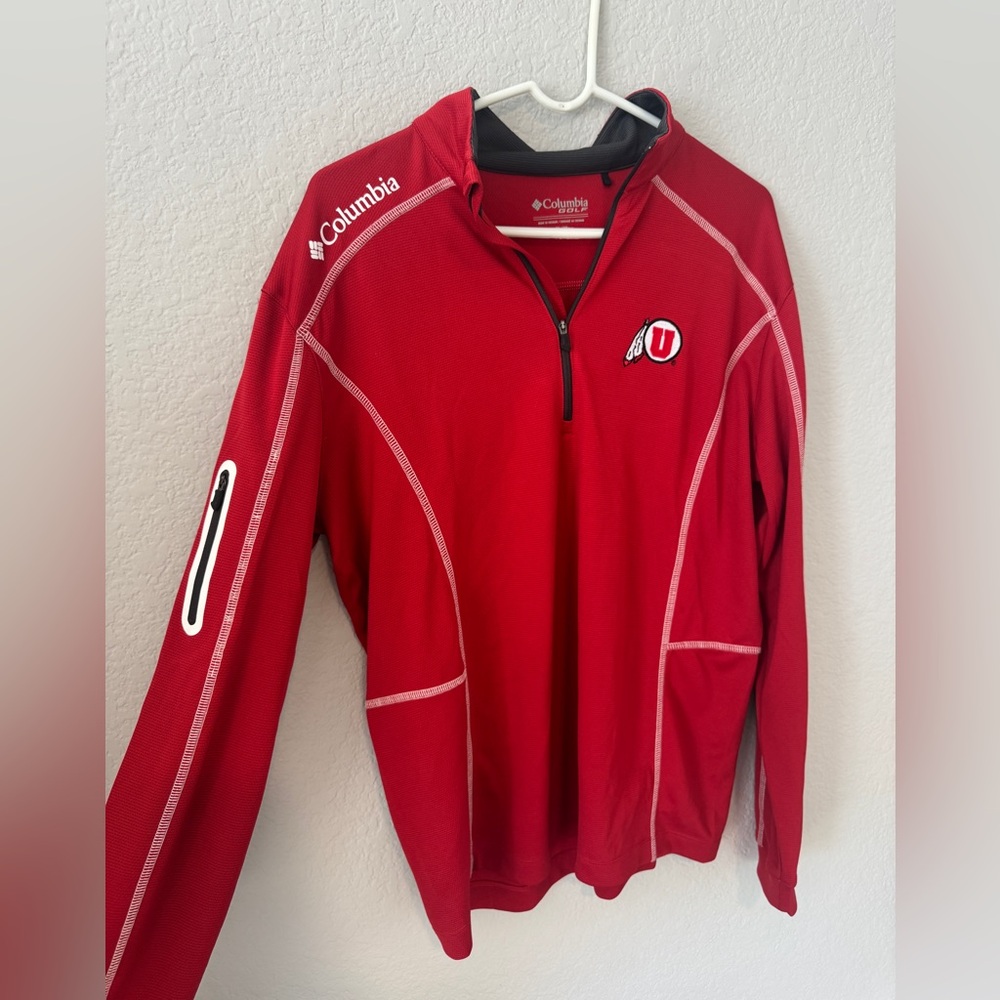 University of Utah Utes Columbia Golf Quarter-Zip Pullover - Red